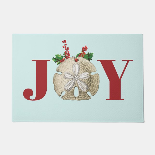 Tapete Joy Christmas Sand Dollar Holly Berries Coastal (Frente)