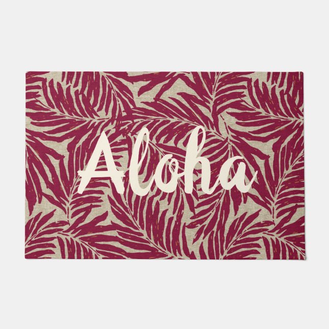 Tapete Kahanu Palms Hawaiian Faux Linen Texture Aloha (Frente)