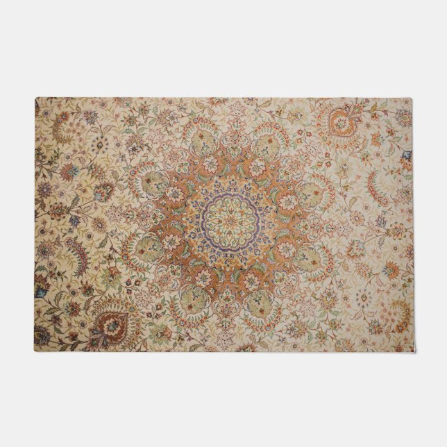 Tapete Kashan Poshti Impressão do Rug Persa Central (Frente)