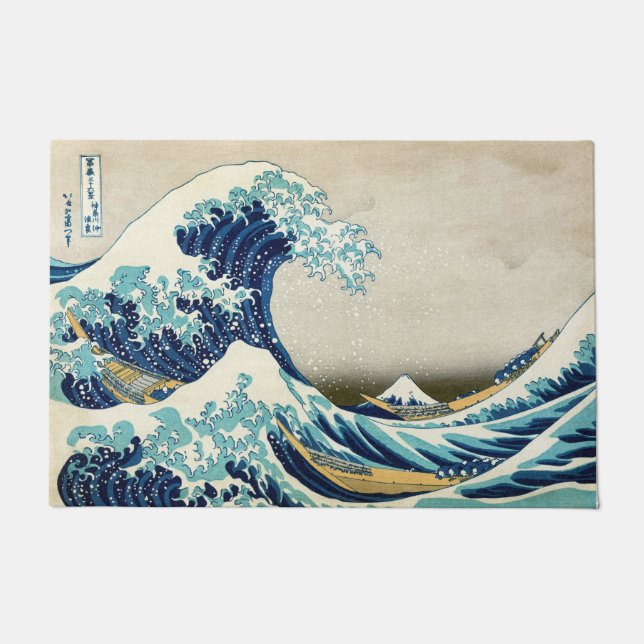 Tapete Katsushika Hokusai - A onda do Excelente de Kanaga (Frente)