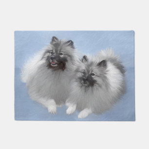 Tapete Keeshond Pair de Kees pintando Arte Animal Origina
