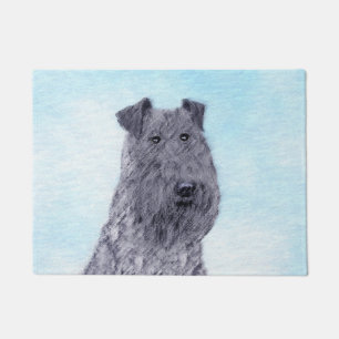 Tapete Kerry Blue Terrier pintando uma pintura cãozinha o