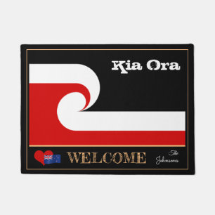Tapete Kia Ora & Maori Wave Flag Mat NZ /rugby