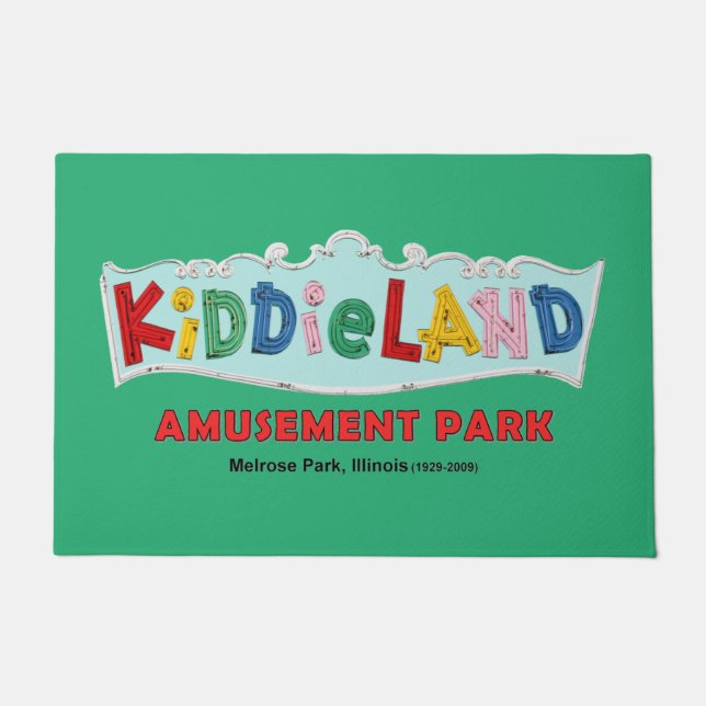 Tapete Kiddieland Melrose Park, IL, Sinal de Texto (Frente)
