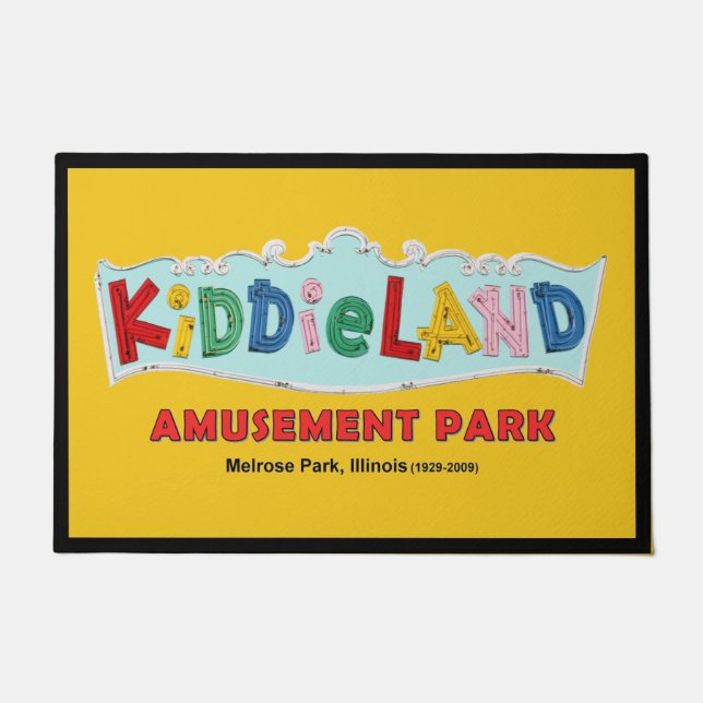 Tapete Kiddieland Melrose Park, IL, Sinal de Texto (Frente)