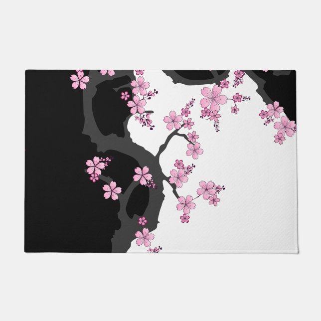 Tapete Kimono Black e White Pink Sakura (Frente)