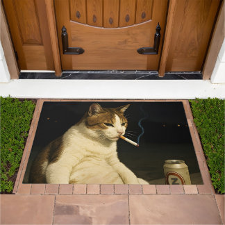 Tapete Kitten com Cigarro Meme Divertido de Gato Fumando