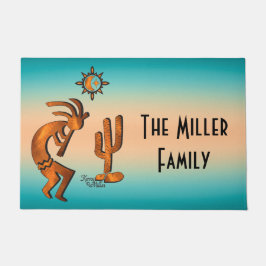 Tapete Kokopelli E Cactus Bem-Vindo