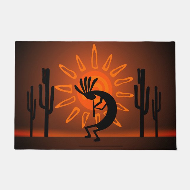 Tapete Kokopelli Sun Bronzado Deserto Sunset (Frente)