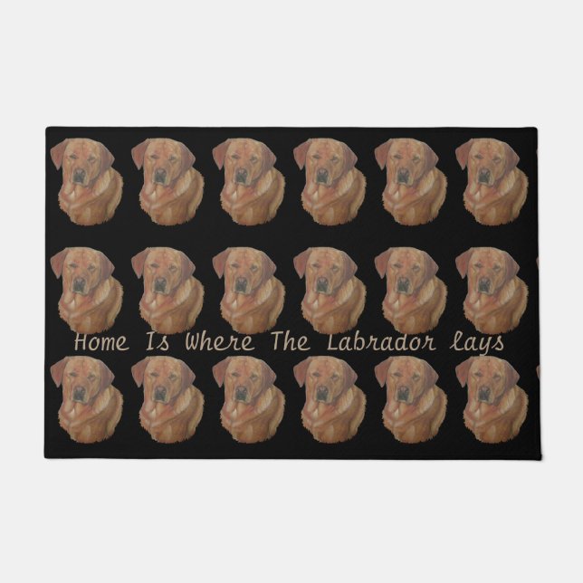 Tapete labrador amarelo retrador cão retrato slogan diver (Frente)