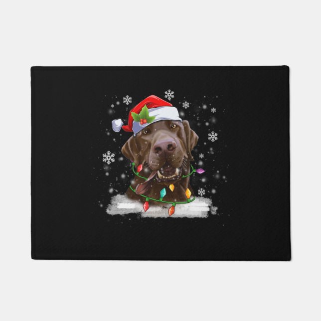 Tapete Labrador do Natal - Retriever Dog Chocolate Lab Lo (Frente)