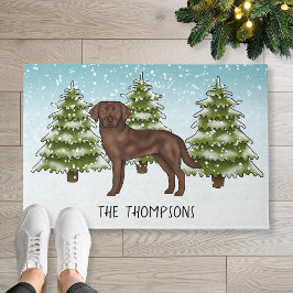 Tapete Labrador Retriever Chocolate Personalizado Natal A