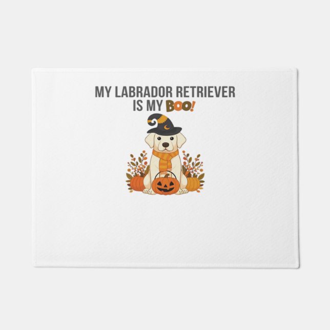Tapete Labrador Retriever Halloween Cachorro Engraçado Bo (Frente)