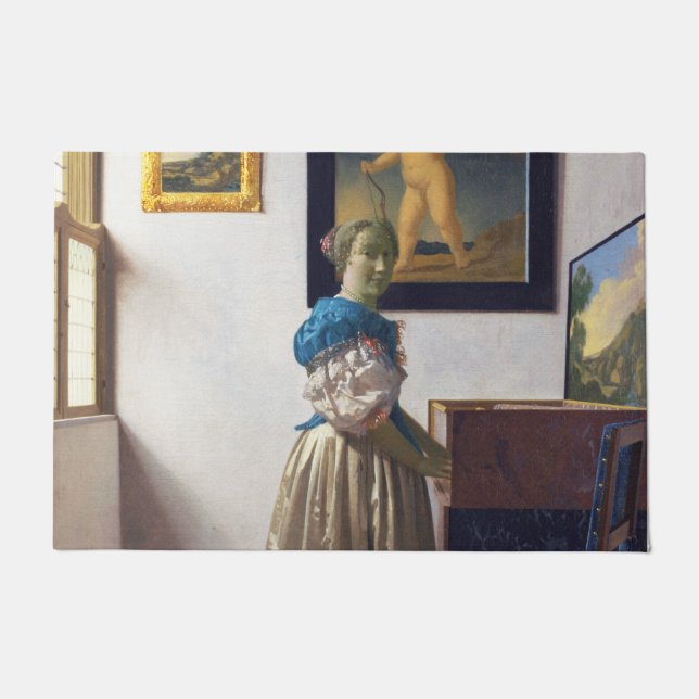 Tapete Lady Standat a Virginal, Johannes Vermeer (Frente)