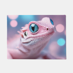 Tapete Lagarto Rosa Bonito com Olhos Azuis Grandes