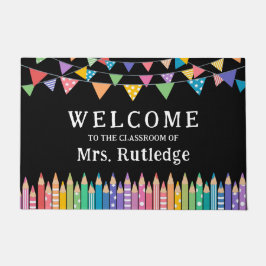 Tapete Lápis de cores divertidas Sala de aula do professo