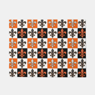 Tapete Laranja Preto-Branco-Verificado Design