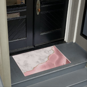 Tapete Largura Dourada de Agitação Rosa-Blush Branco