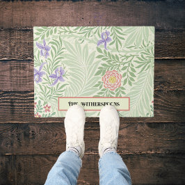 Tapete Larkspur William Morris Green Red Purple Floral