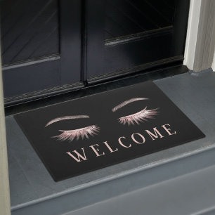 Tapete Lashes Eyelash Makeup Artista Rosa Dourado Bem-vin