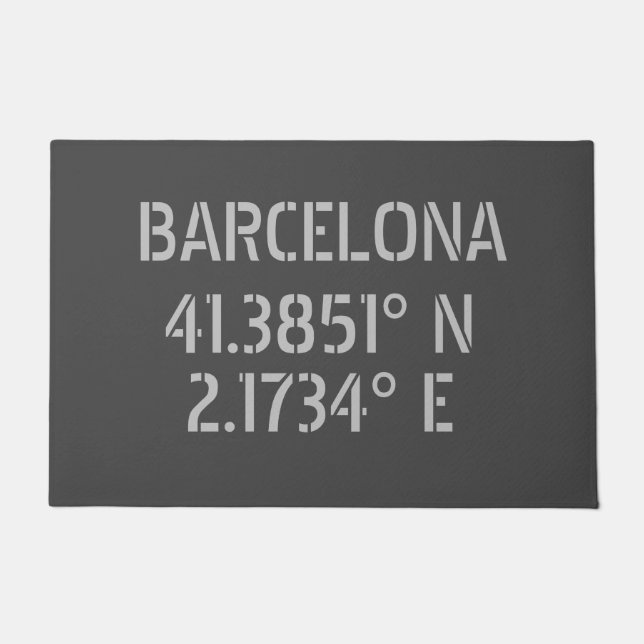 Tapete Latitude da Espanha de Barcelona e Longitude (Frente)