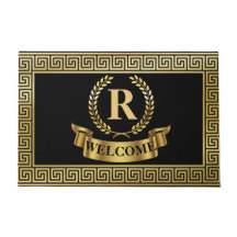 Laurel Wreath Grega Key Personalizable Door Mat