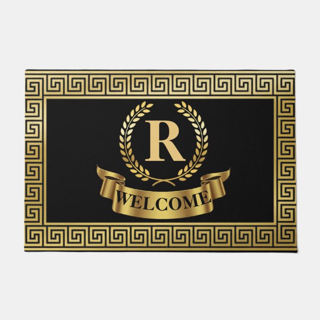 Tapete Laurel Wreath Grega Key Personalizable Door Mat (Frente)