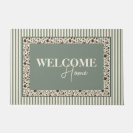 Tapete Layered Stripe Vintage Floral Doormat Rug