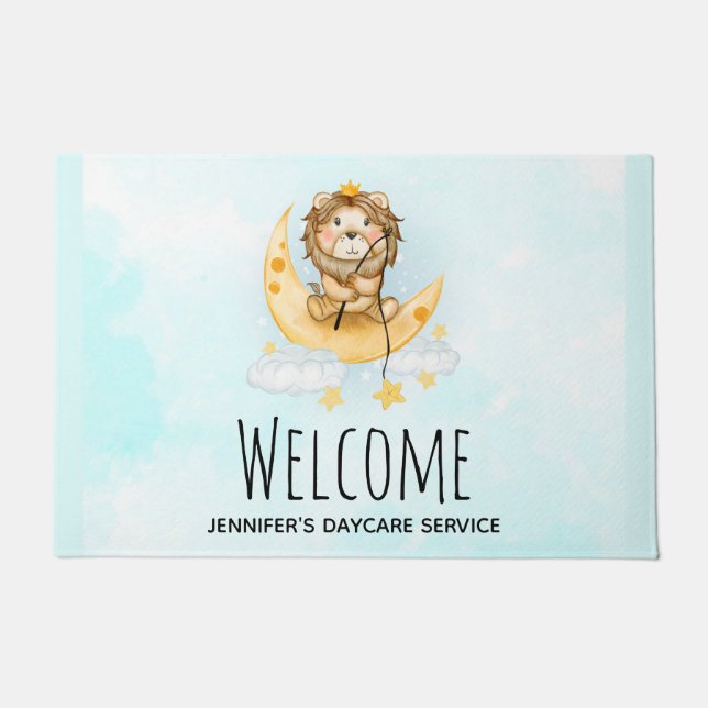 Tapete Leão de Cuta que pesca na Aquarela da Lua (Frente)