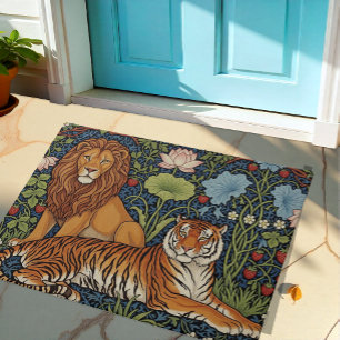 Tapete Leão Majestoso e Arte Tigre, Selva, Lotus, Animal