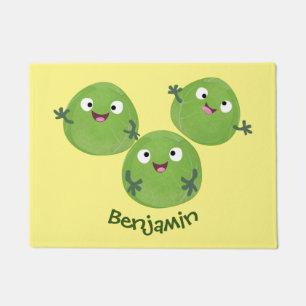 Tapete Legumes de brusselas engraçados desenho animado
