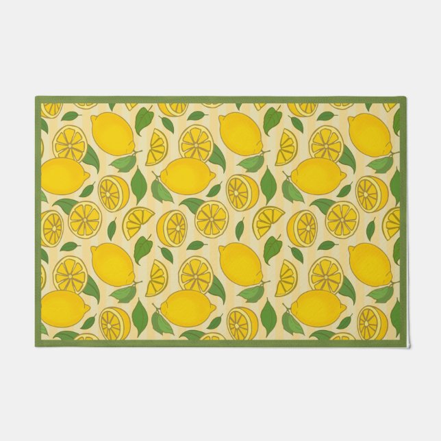 Tapete Lemon Doormat, Lemon Welcome Mat, Primavera Decor (Frente)
