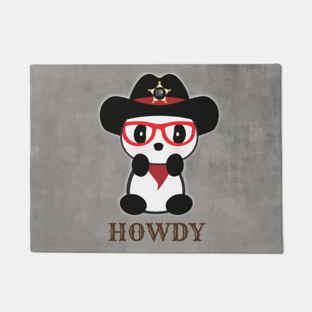 Tapete Leon The Panda Bear - Urso De Panda Do Cowboy (Frente)