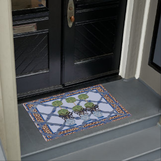Tapete Leopard TopiaryChinoiserie Ginger Jar Doormat Rug