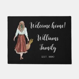 Tapete Letra elegante monogramada mulher aquarela preta