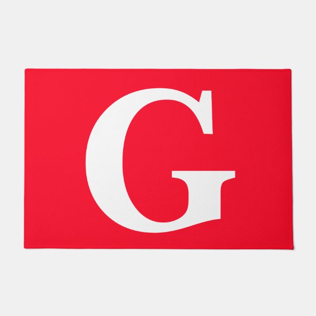 Tapete Letra inicial monograma branco branco simples (Frente)