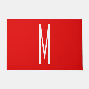 Tapete Letra inicial Monograma Estilo moderno Branco verm