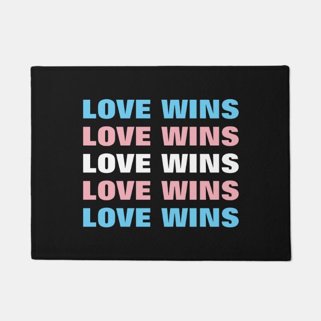 Tapete LGBTQ Transgender Pride Love ganha texto repetido (Frente)