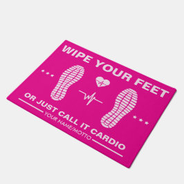 Tapete Limpe os Pés - Cartão Pink Cardio Divertido