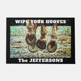 Tapete "Limpe seus cascos com cascos de cavalos"