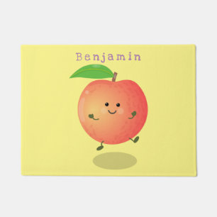 Tapete Linda e feliz pêssego amarelo desenho animado