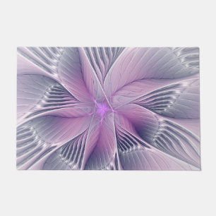 Tapete Linda Flor Rosa Arte Abstrato Fractal Moderno