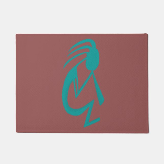 Tapete Linda pintura Teal Kokopelli (Frente)