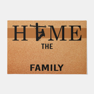 Tapete Lineman Home Doormat, Vintage Personalizada