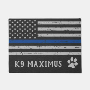 Tapete Linha fina azul - pata do cão - polícia K9