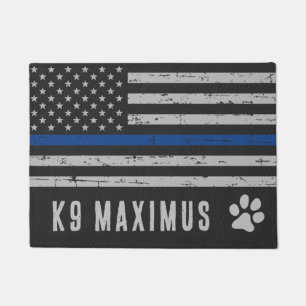 Tapete Linha fina azul - pata do cão - polícia K9