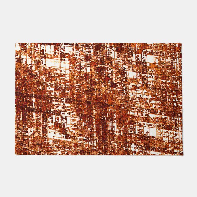 Tapete Linhas cruzadas e entalhe de quadrados enferrujado (Frente)