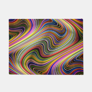 Tapete Linhas de Curva Multicoloração Moderna Na moda