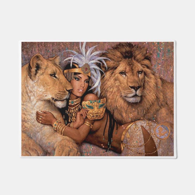 Tapete Lion Deusa Egípcia Princesa Mat (Frente)