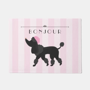 Tapete Listra cor-de-rosa chique de Paris com caniche